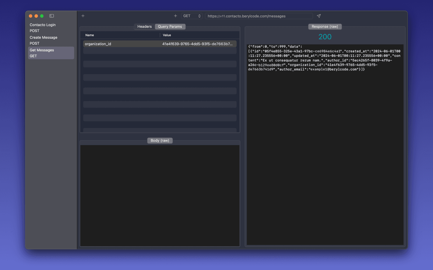 Requesto's dark mode