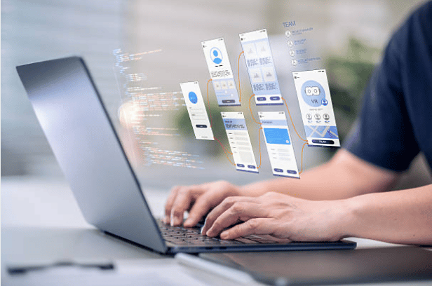 Person using a desktop application