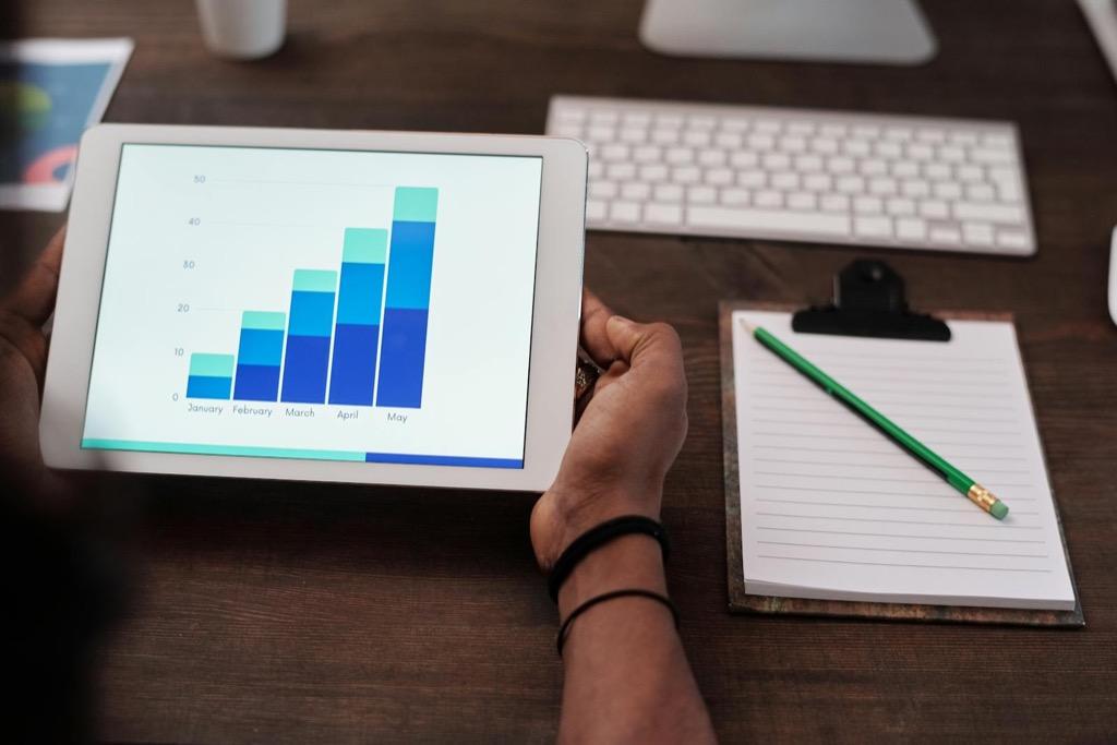 A professional planning improvements to a website on a mobile-first workflow