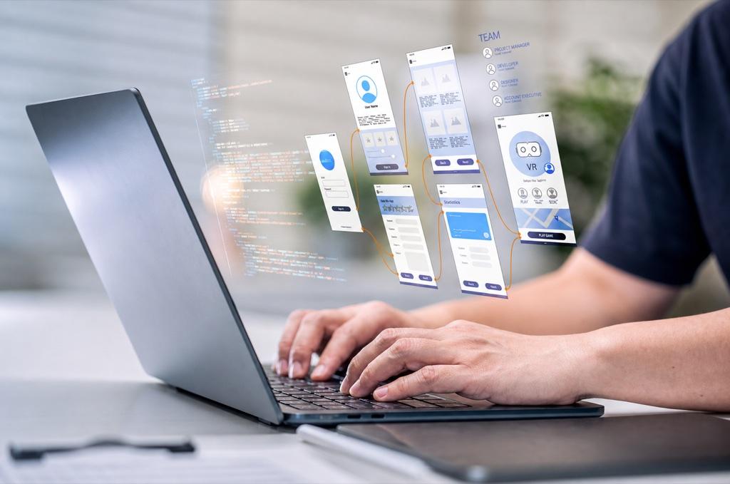 Person using a desktop application