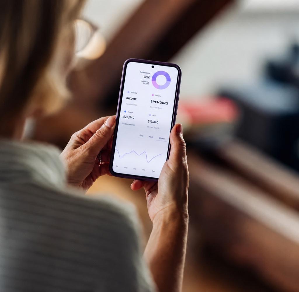 Person using a modern mobile application on a smartphone