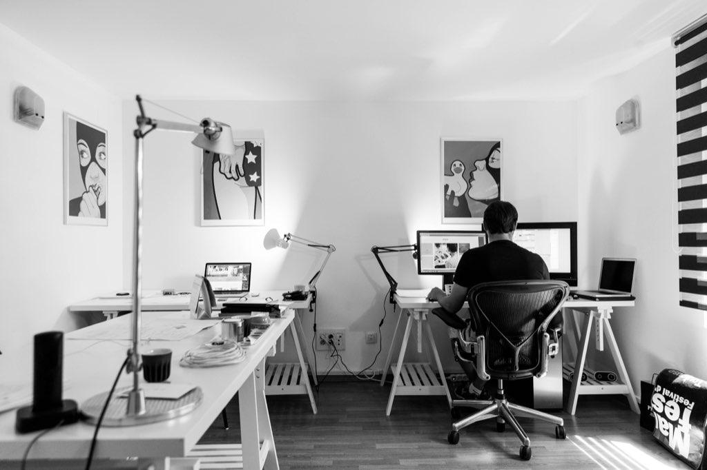 A man at his Workplace