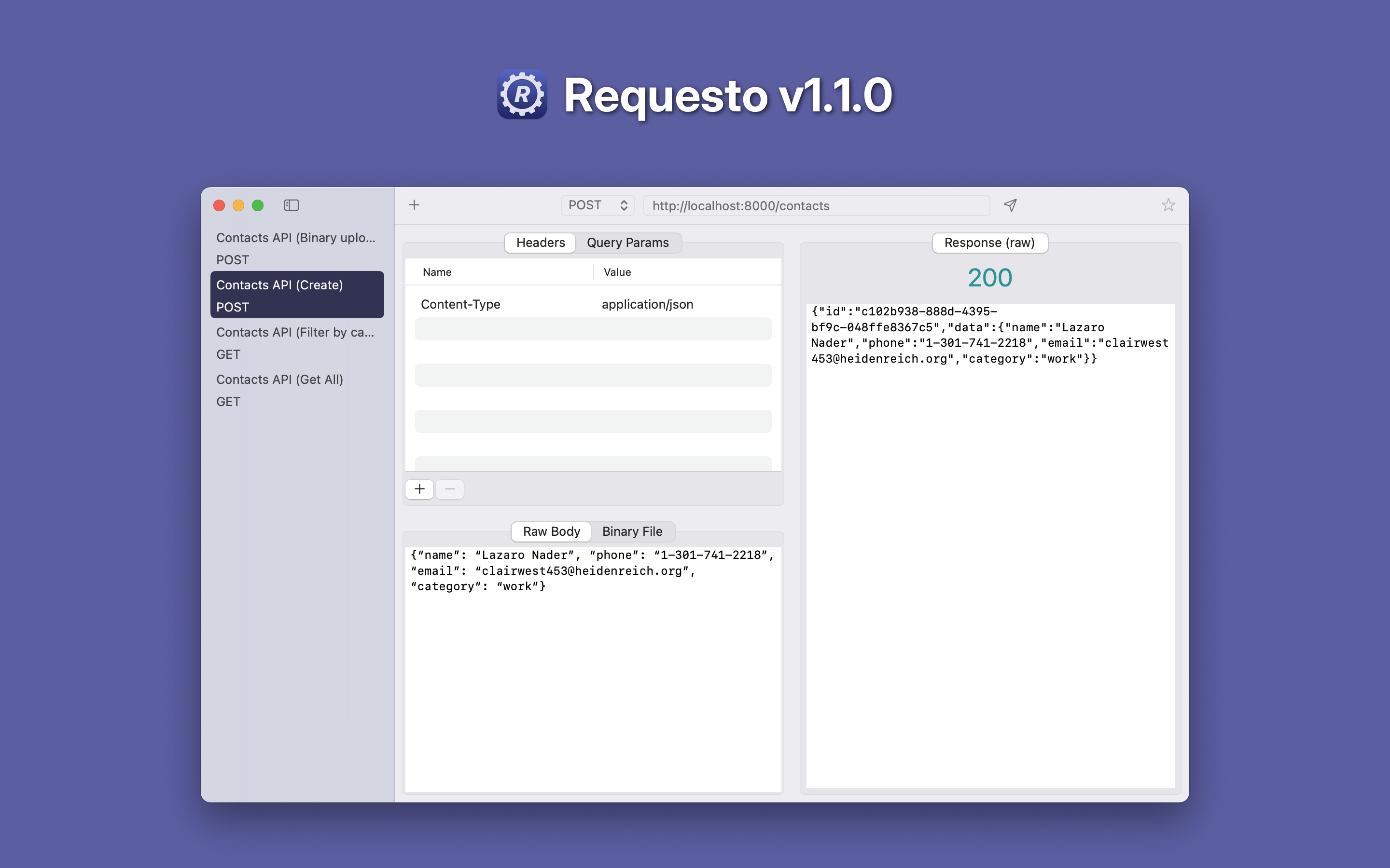 Requesto API image